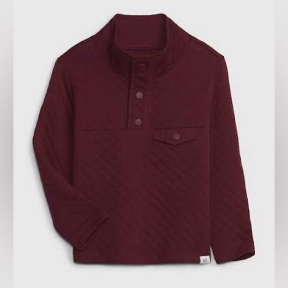 GAP Toddler Quilted Pullover Sweatshirt – Burgundy – Size 5 – NWT